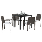 vidaXL Garten Essgruppe 5 pcs Braun und Schwarz PE-Rattan