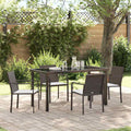 vidaXL Garten Essgruppe 5 pcs Braun und Schwarz PE-Rattan