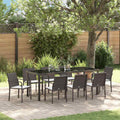 vidaXL Garten Essgruppe 9 pcs Braun und Schwarz PE-Rattan
