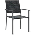 vidaXL Garten Essgruppe 3 pcs Schwarz PE-Rattan