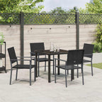 vidaXL Garten Essgruppe 5 pcs Schwarz PE-Rattan