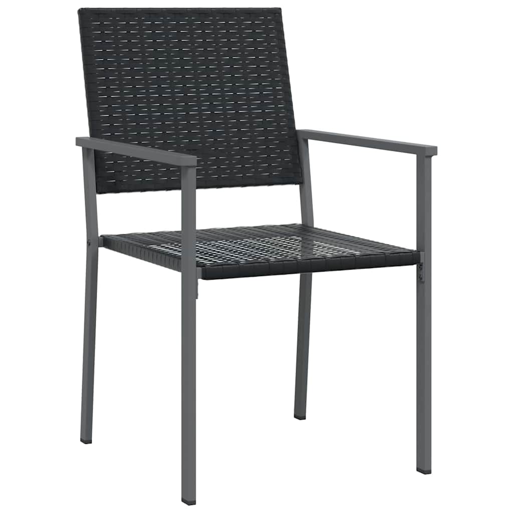 vidaXL Garten Essgruppe 5 pcs Schwarz PE-Rattan