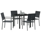vidaXL Garten Essgruppe 5 pcs Schwarz PE-Rattan