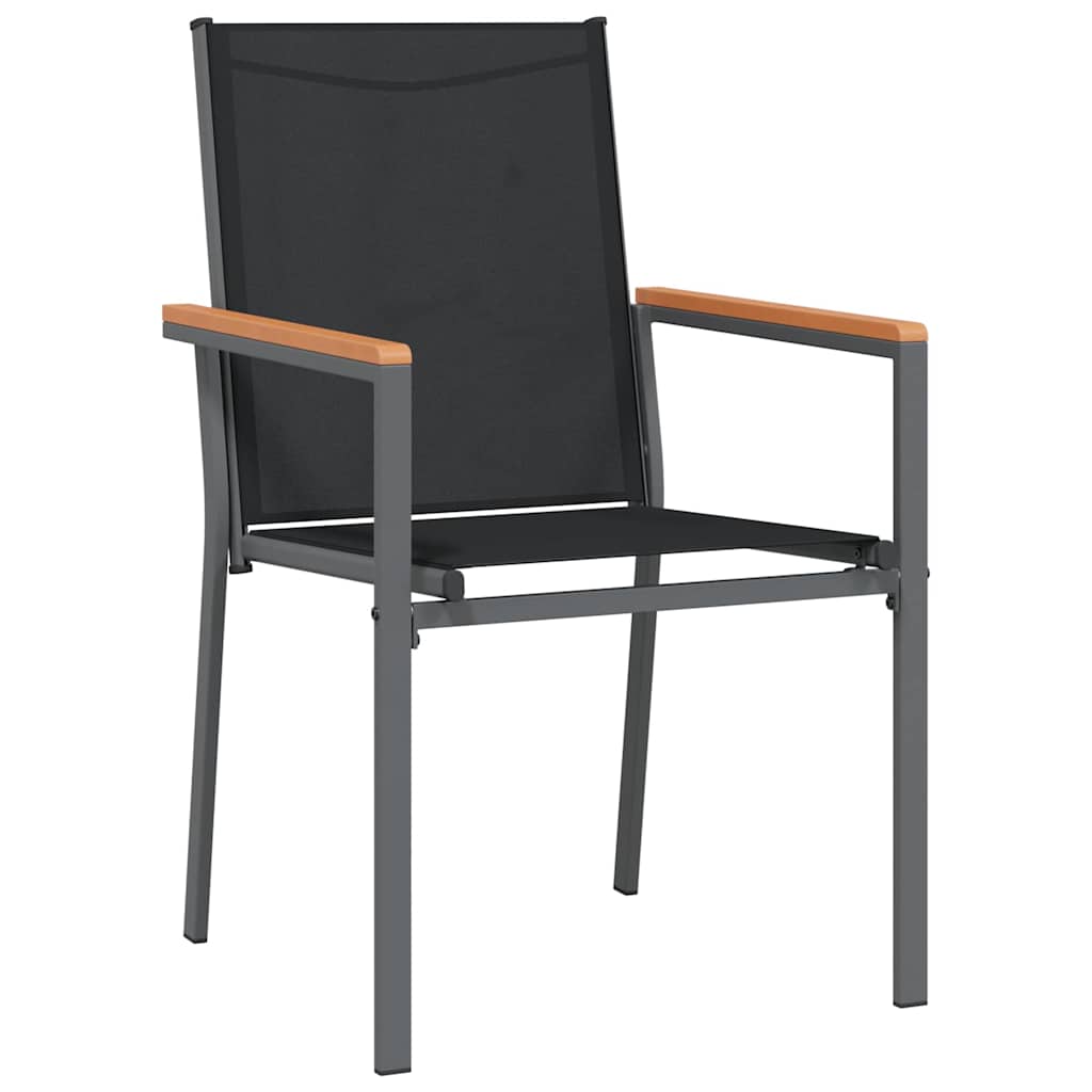 vidaXL Garten Essgruppe 3 pcs Schwarz Pulverbeschichteter Stahl