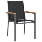 vidaXL Garten Essgruppe 5 pcs Schwarz Pulverbeschichteter Stahl