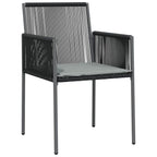 vidaXL Garten Essgruppe 9 pcs Schwarz PE-Rattan
