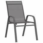 vidaXL Garten Essgruppe 3 pcs Grau und Schwarz