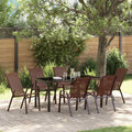 vidaXL Garten Essgruppe 7 pcs Braun und Schwarz