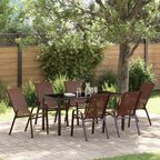 vidaXL Garten Essgruppe 7 pcs Braun und Schwarz