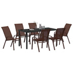 vidaXL Garten Essgruppe 7 pcs Braun und Schwarz