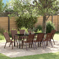 vidaXL Garten Essgruppe 9 pcs Braun und Schwarz