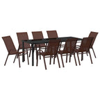 vidaXL Garten Essgruppe 9 pcs Braun und Schwarz