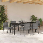 vidaXL Garten Essgruppe 6 pcs Grau Pulverbeschichteter Stahl
