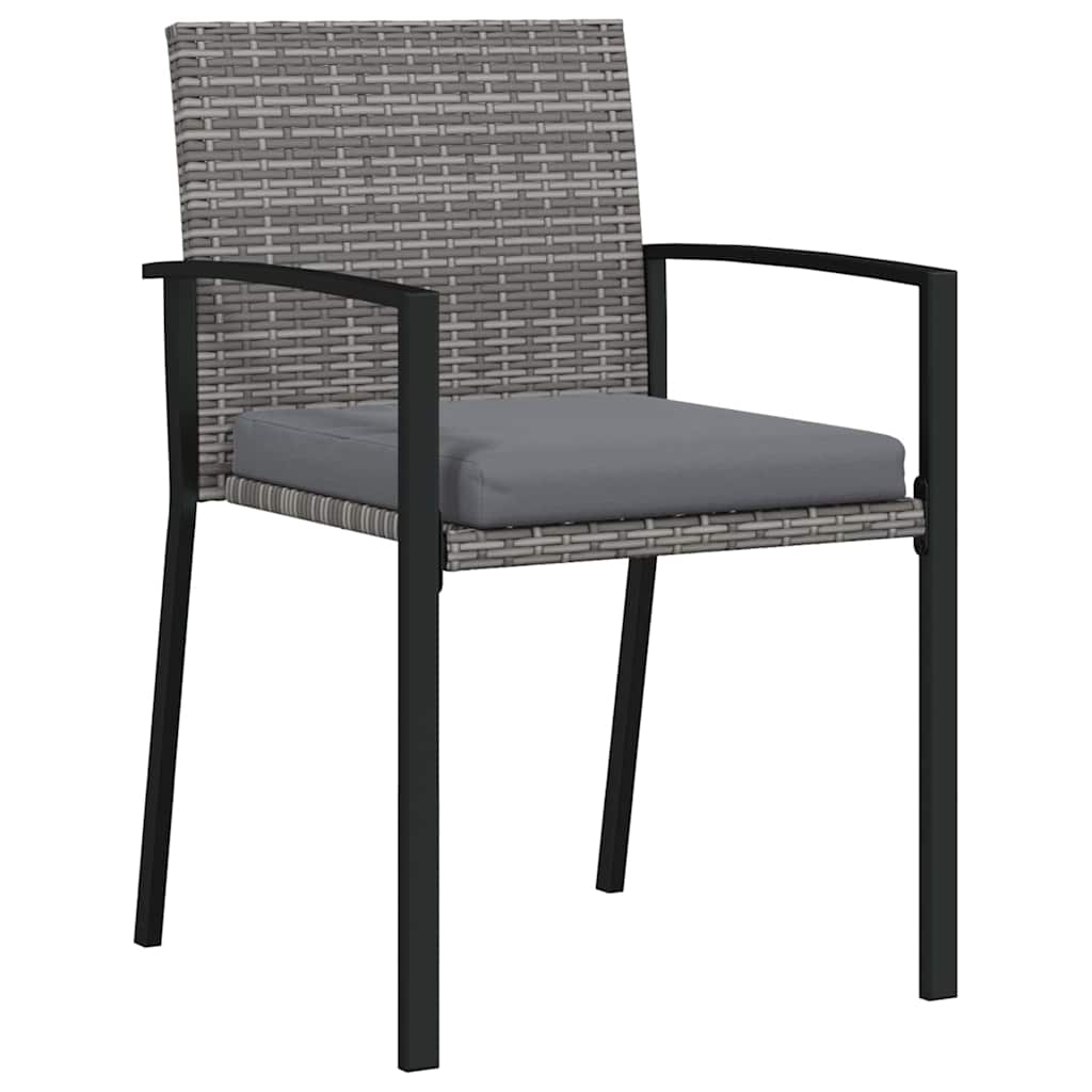 vidaXL Garten Essgruppe 6 pcs Grau Pulverbeschichteter Stahl