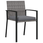 vidaXL Garten Essgruppe 6 pcs Grau Pulverbeschichteter Stahl
