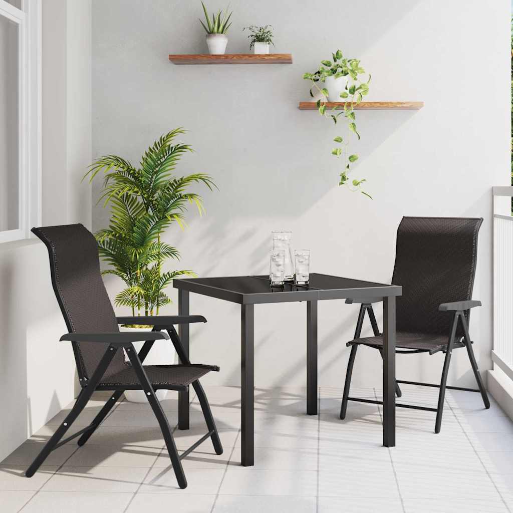 vidaXL Garten Essgruppe 3 pcs Schwarzer Kaffee
