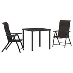 vidaXL Garten Essgruppe 3 pcs Schwarzer Kaffee
