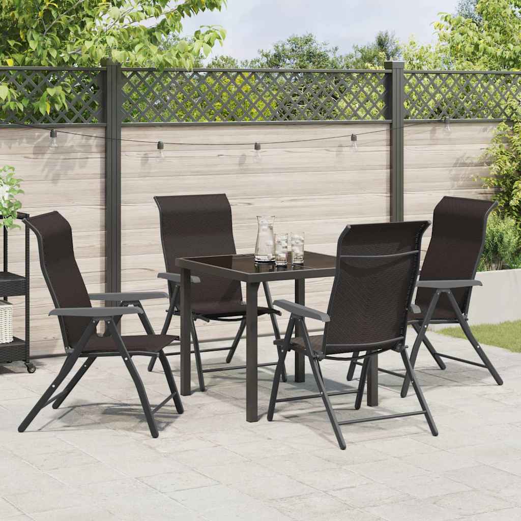 vidaXL Garten Essgruppe 5 pcs Schwarzer Kaffee
