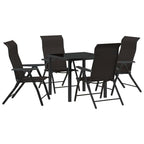vidaXL Garten Essgruppe 5 pcs Schwarzer Kaffee