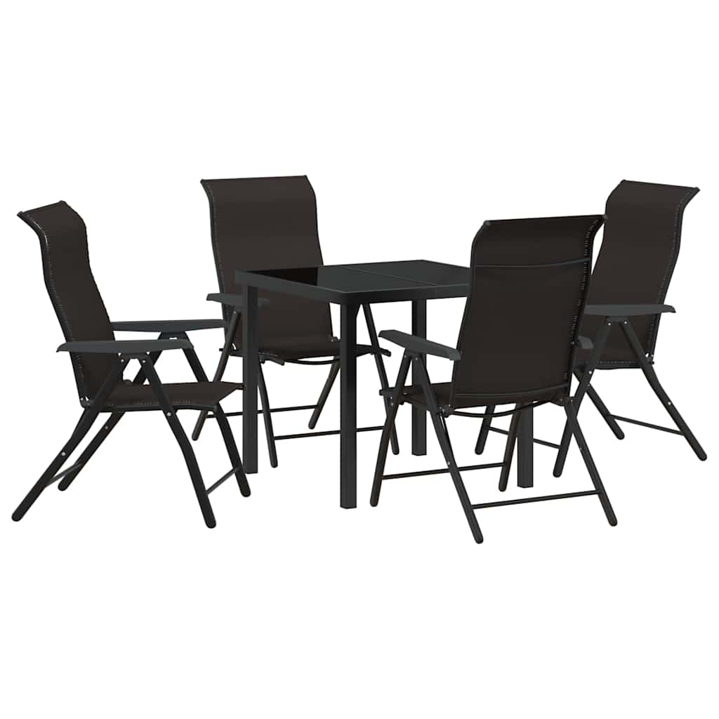 vidaXL Garten Essgruppe 5 pcs Schwarzer Kaffee