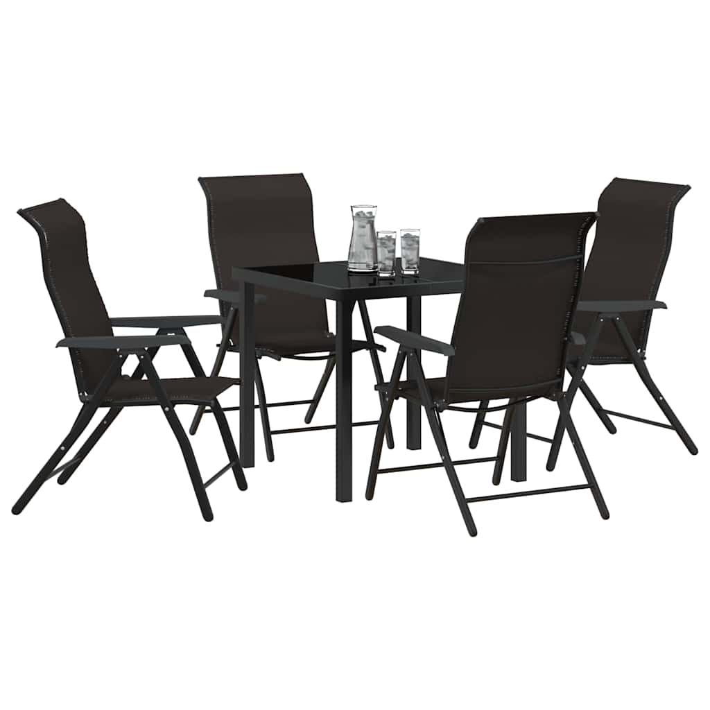 vidaXL Garten Essgruppe 5 pcs Schwarzer Kaffee