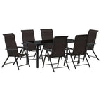 vidaXL Garten Essgruppe 7 pcs Schwarzer Kaffee