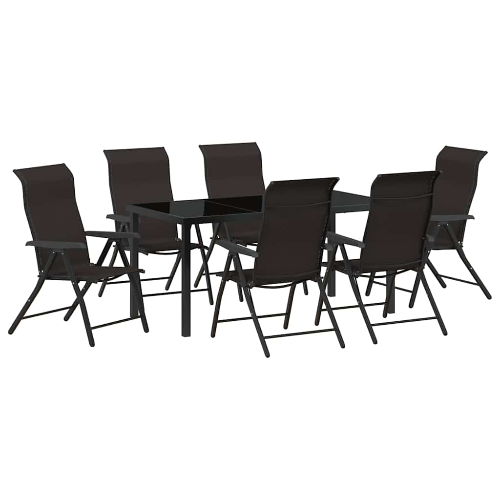 vidaXL Garten Essgruppe 7 pcs Schwarzer Kaffee
