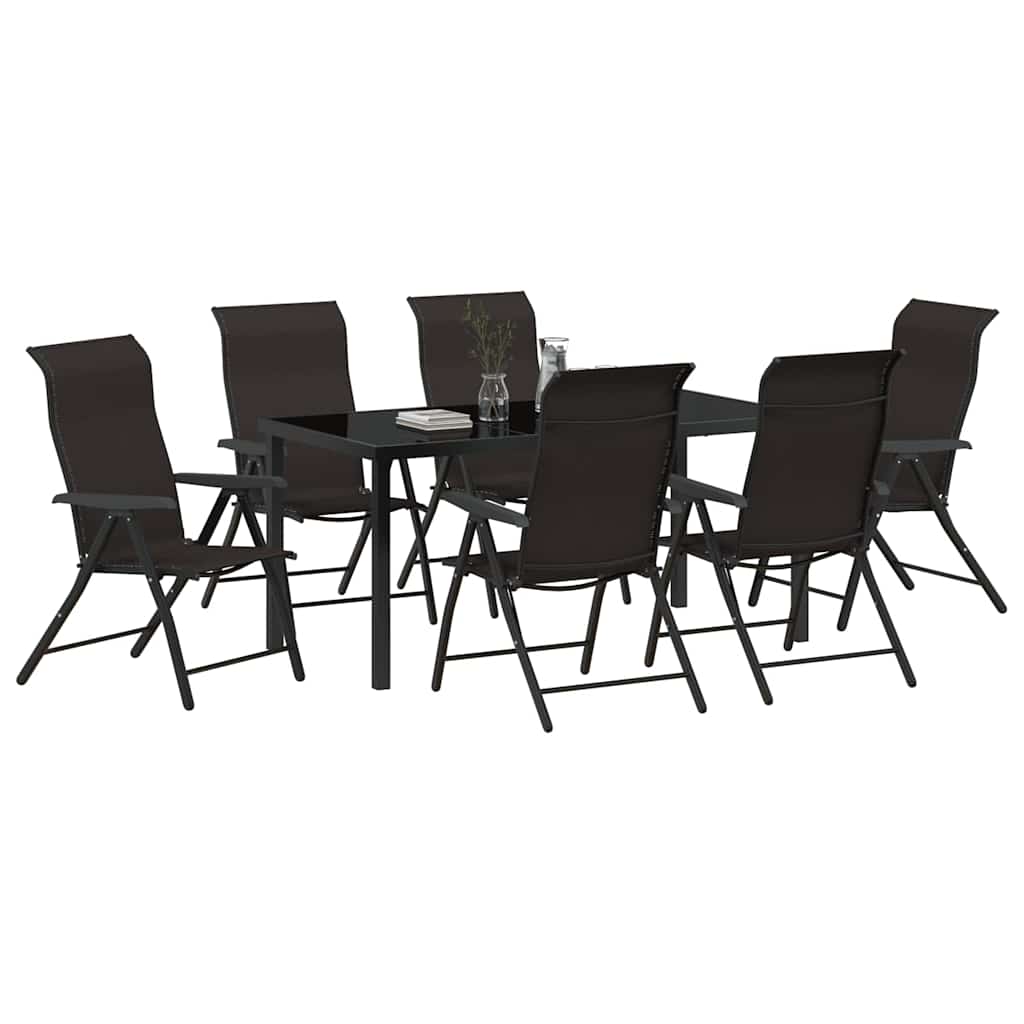 vidaXL Garten Essgruppe 7 pcs Schwarzer Kaffee