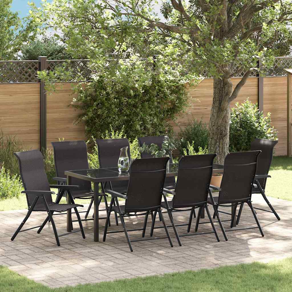 vidaXL Garten Essgruppe 9 pcs Schwarzer Kaffee