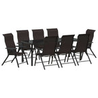 vidaXL Garten Essgruppe 9 pcs Schwarzer Kaffee