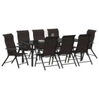 vidaXL Garten Essgruppe 9 pcs Schwarzer Kaffee