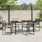 vidaXL Garten Essgruppe 5 pcs Schwarz Poly-Rattan