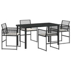 vidaXL Garten Essgruppe 5 pcs Schwarz Poly-Rattan