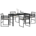 vidaXL Garten Essgruppe 5 pcs Schwarz Poly-Rattan