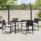 vidaXL Garten Essgruppe mit Kissen 5 pcs Schwarz und Creme Poly-Rattan