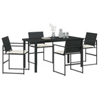 vidaXL Garten Essgruppe mit Kissen 5 pcs Schwarz und Creme Poly-Rattan