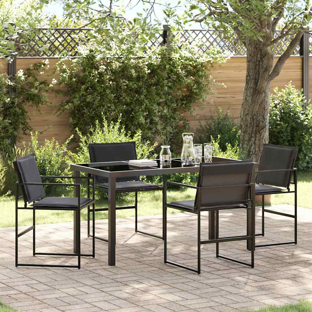 vidaXL Garten Essgruppe 5 pcs Schwarz 140 x 70 x 73 cm