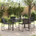 vidaXL Garten Essgruppe 5 pcs Schwarz 140 x 70 x 73 cm