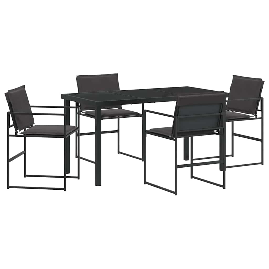 vidaXL Garten Essgruppe 5 pcs Schwarz 140 x 70 x 73 cm