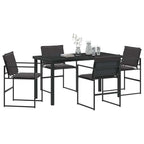 vidaXL Garten Essgruppe 5 pcs Schwarz 140 x 70 x 73 cm