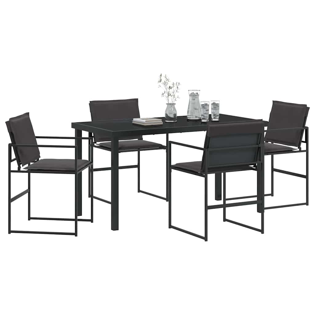 vidaXL Garten Essgruppe 5 pcs Schwarz 140 x 70 x 73 cm