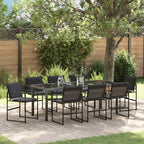 vidaXL Garten Essgruppe 9 pcs Schwarz 200 x 80 x 73 cm