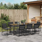 vidaXL Garten Essgruppe 9 pcs Schwarz 200 x 80 x 73 cm