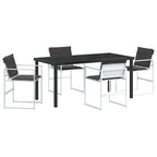 vidaXL Garten Essgruppe 5 pcs Weiß Textilene und Stahl
