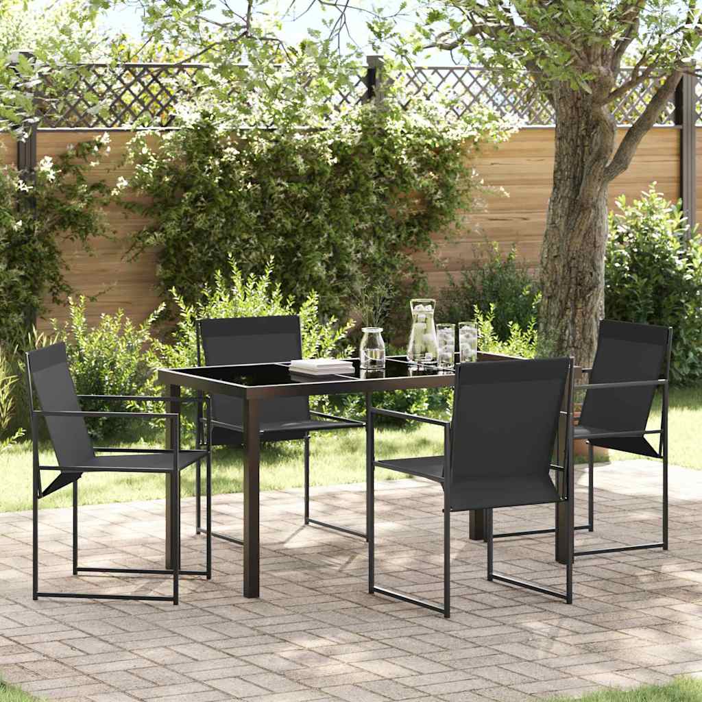 vidaXL Garten Essgruppe 5 pcs Weiß Textilene und Stahl