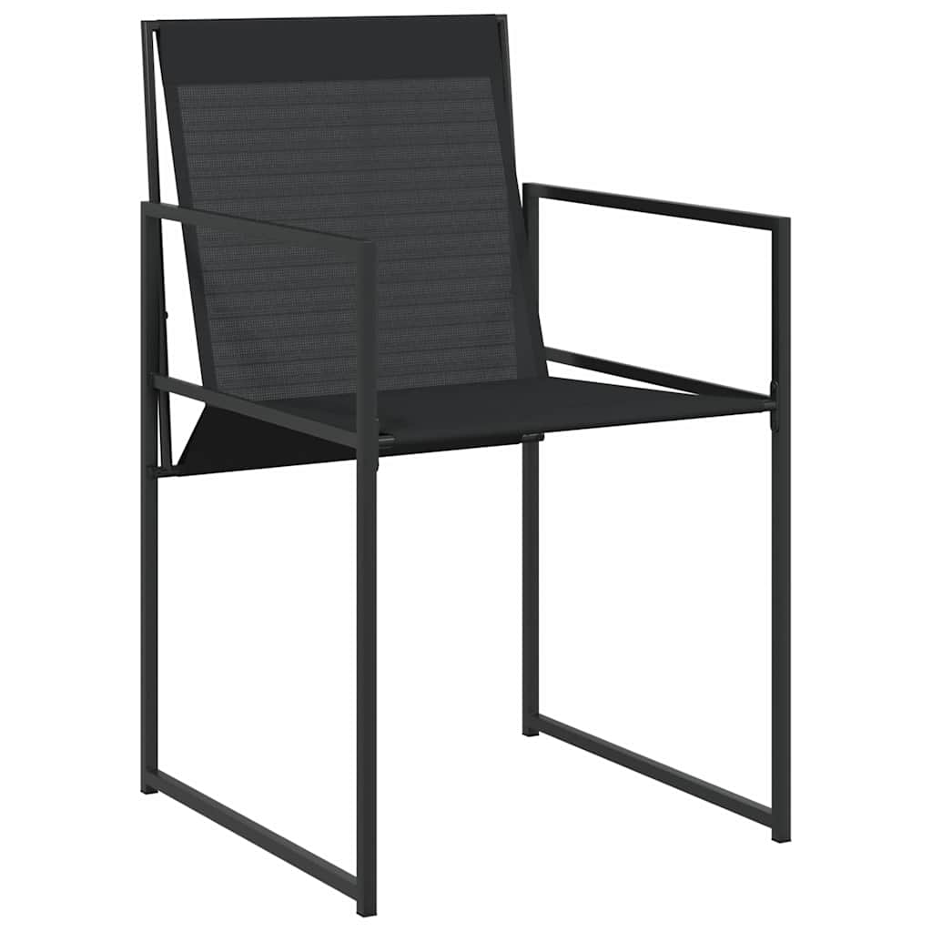 vidaXL Garten Essgruppe 9 pcs Schwarz Textilene und Stahl
