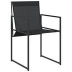 vidaXL Garten Essgruppe 9 pcs Schwarz Textilene und Stahl