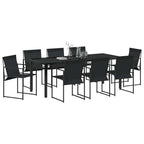 vidaXL Garten Essgruppe 9 pcs Schwarz Textilene und Stahl