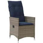 vidaXL Tisch- und Stuhlset mit Kissen 7 pcs Grau PE-Rattan