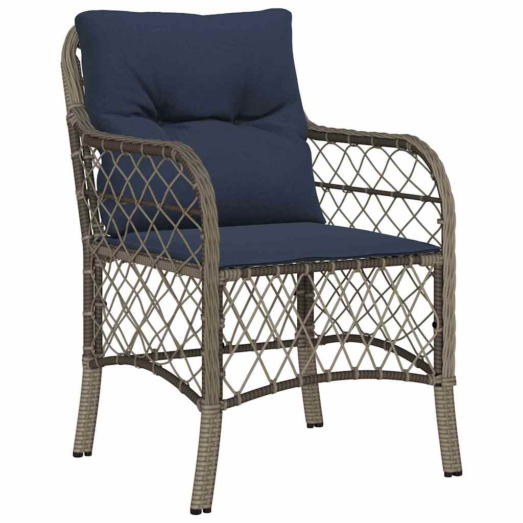 vidaXL Garten Essgruppe mit Kissen 7 pcs Grau und Schwarz Rattan
